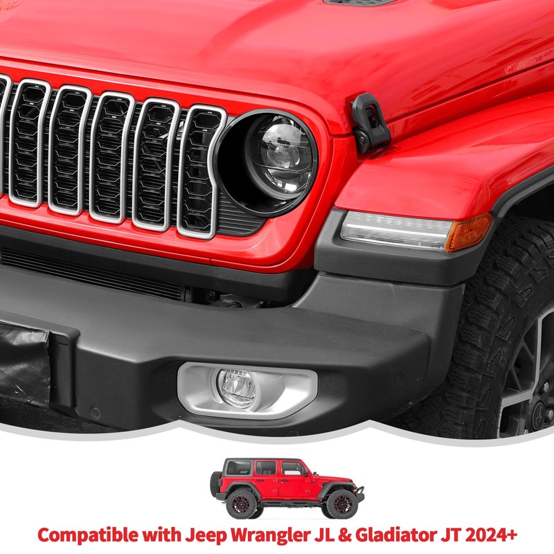 Headlight Cover Guard Headlight Bezels Trim Compatible with Jeep Wrangler
