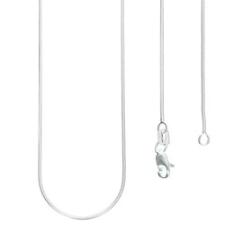 Cadena Cola De Rata 1 Mm de Ancho de Eslabon x 55 cm de Largo en Plata Ley .925
