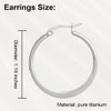 KYOSI Titanium Earrings Womens Large Hoop Earring 1.18 inches Titanium