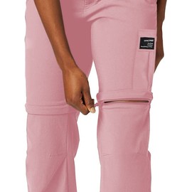 SANGTREE Womens Convertible Quick Dry Hiking Cargo Pants Shorts with Multi-Pockets, Light Pikn, S