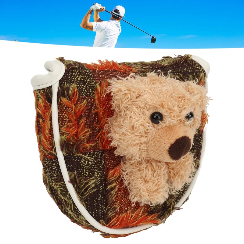 Golf Club Head Cover Half Round Adorable Bear Decor Magnetic