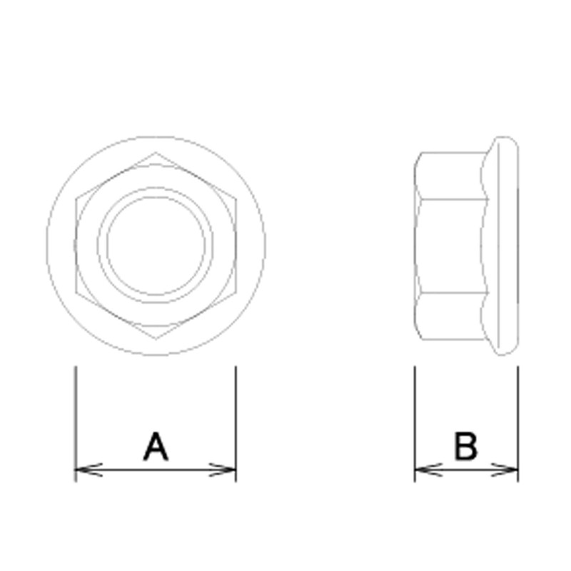 DAIDOHANT 10184717 Hexagonal Flange Nut [Iron/Chromate Plating] (Standard) M6 x