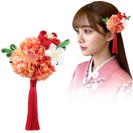 FASELE Japanese clothing hair ornament artificial flowers hairpin hair clip hydrangea craft cherry blossom fringe cute children's girls kids Japanese accessories hair tie girls Japanese style Japanese