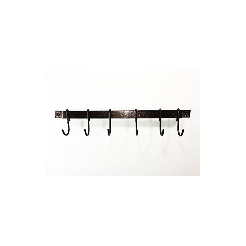 Rogar 18" Hammered Copper Utensil or Utility Bar Rack