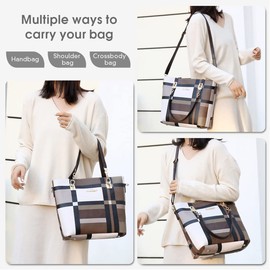 YOUNXSL Bolso de mano de poliuretano para mujer, 6 unidades, bolsa de hombro, bolsa cruzada, bolso, embrague, bolsa de llaves, bolsa de moda con asa superior, Azul / Patchwork, Talla unica