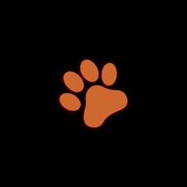 Animal Pawprint Cute Dog Pet Paws Glow in The Dark Sticker Decal for Phone Tablet Laptop Car Truck Window | 2" Sticker | Orange