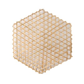 6Pcs Bamboo Food Liner - Hexagon Hand Weaving Non Stick Steamer Liner Mesh Mat for Dumplings & Baking