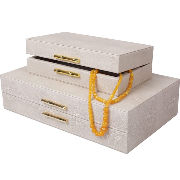 ZIKOUL Modern Decorative Box Leather Decorative Storage Boxes With Lids for Home Decor Jewelry Box Organizer