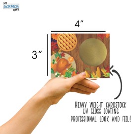 My Scratch Offs - 50 Pack Harvest Table Thanksgiving Cards DIY Make Your Own Scratch Off Cards & Stickers for Party Favors, Prizes, Raffle Tickets & Reward Cards