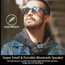 DexScout Wearable Bluetooth Speaker,Birthday Valentine's Day for Men Women,Clip-on Wireless Portable Mini Speakers,Built-in Mics for Hands-Free Music and Calls,Up to 12H Battery Life (Gray)