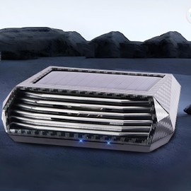 Solar-Powered Car Air Purifier with USB Charging & Ozone Odor Elimination - Portable HEPA Filter-Free Ionizer for Pet Odors, VOCs - Compact, Silent, Best for Car Use (8813 carbon fiber)