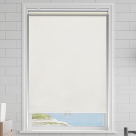 AOSKY Cordless Roller Shades Blackout Blinds for Windows Room Darkening Rolled Up Shades with Spring System, UV Protection Window Shades Door Blinds for Home and Office (23" W x 72" H, Ivory)