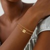 Fezodo Gold Initial Bracelets for Women - Dainty 18K Gold