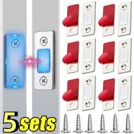 Ultra-Thin Magnetic Door Catch Closer , Strong Adhesive Cabinet Door Magnets,Stainless Steel Drawer Magnet Catch for Sliding Door Closure Kitchen Cabinet Closer Cupboard Closet Door Magnetic Latches Hardware Magnetic Door:_Silver-10 pack-Most choice