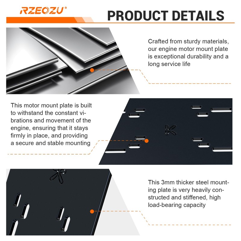 Steel Engine Mounting Plate Compatible with Predator 212 224 79cc