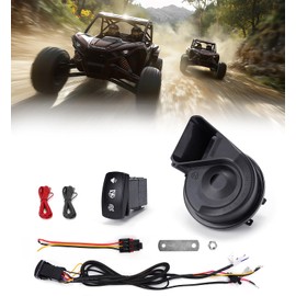 Xprite UTV ATV Horn Kit,12V Universal UTV Horn Kit Upgraded with Reverse Light & Rocker Switch, Compatible with Polaris RZR,Ranger,PRO XP,Can Am X3, Defender, CFMOTO,Bennche Bighorn,Teryx,Kawasaki