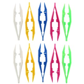 JCBIZ 10pcs Perler Bead Tweezers Plastic Toy Clip 110x25mm Baby Tweezers Toy Clip for Perler Beads Kids Handmade DIY Crafts