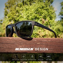 HENGOSEN Sunglasses Mens Polarised, Classic Vintage Sun Glasses, Lightweight Frame UV400 Protection for Driving Fishing Cycling