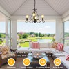 TWINKVILLA Solar Chandelier Outdoor, 4-Lights 23" Rustic Farmhouse Industrial Iron