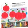 CAXUSD 5pcs Apple Shaped Decorative Paper Lanterns Unique Hanging Party