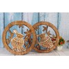 Set of 2 Rabbit Wooden Trivets for Hot Pots and