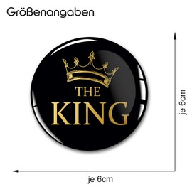 4 x Gel Stickers for Hub Caps, 60 mm Diameter, Rim Sticker for Rims, Emblem Doming for Car, Tuning Accessories, DM007 (No. 10 The King, Gel Sticker Set)