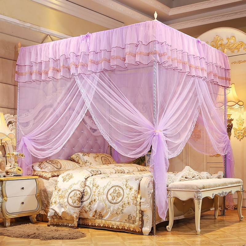 Luxury Princess Four Corner Post Bed Curtain Canopy Netting Mosquito