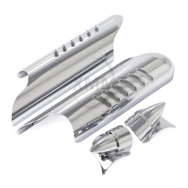 Unbranded Chrome Fork Lower Leg Deflector Cover For Harley Touring Electra Glide Road King