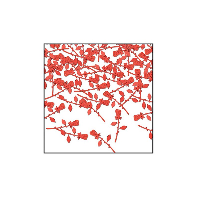 Beistle CN310 Roses Confetti, 0.5 oz, Red