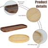 Wood Candle Holder Tray Set, Long Tray and Round Candle