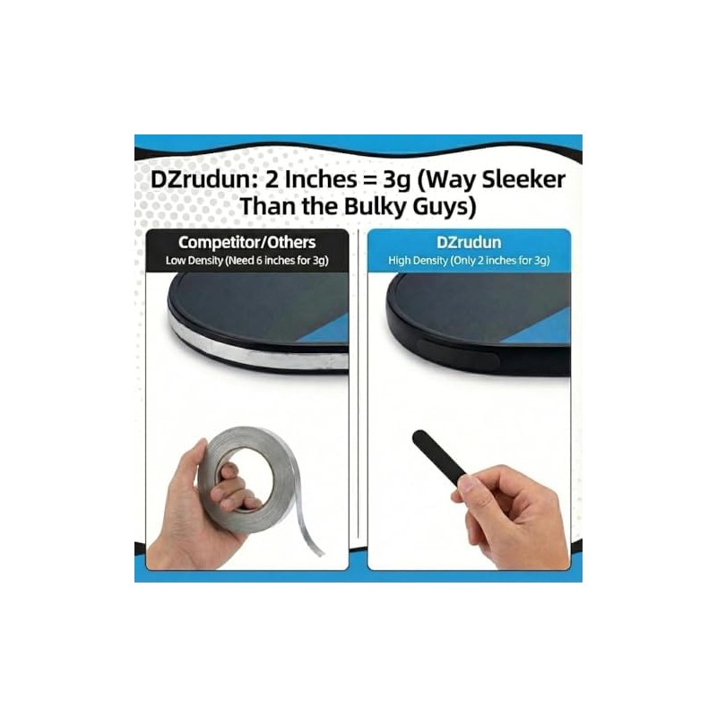 Pickleball Paddle Tungsten Weights 10 Pack, 3g Adhesive Tape Strips