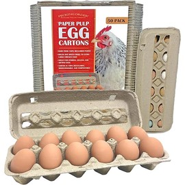 Pecking Order Paper Pulp Egg Cartons - 50 Pack