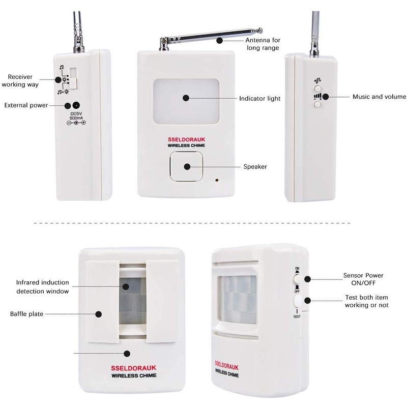 Dog Barking Alarm Motion Detector,Pir Wireless Human Body Walking Sensor