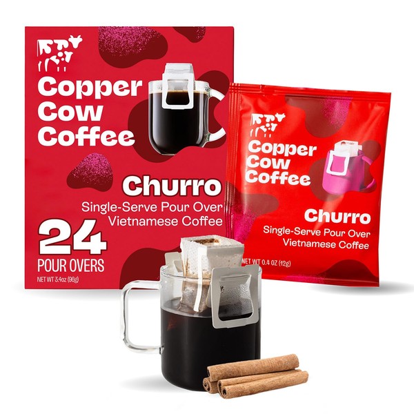 Copper Cow Premium Pour Over Single-Serve Vietnamese Coffee | Churro