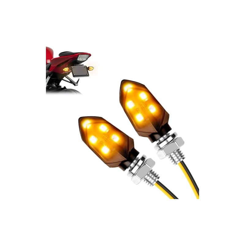LOPHE Pack of 2 LED Motorcycle Indicators, 12 V Motorcycle
