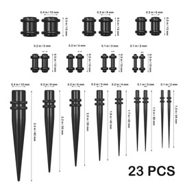 NUOBESTY 23pcs Acrylic Taper Ear Expanders Ear Plug Tunnels Ear Piercing Stretchers for Women Girls Daily Wear