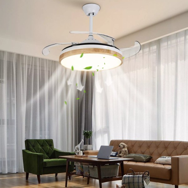 Unbranded LED Ceiling Mounted Indoor 42inch White Ceiling Fan With