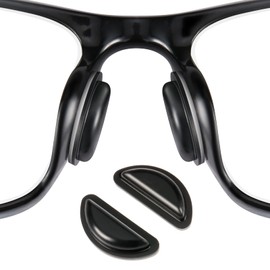 SURMAP Eyeglass Nose Pads, Comfort Soft Silicone Glasses Nose Pad, with Sticky Backing, Anti-Slip Heighten Air Chamber Glasses Grips for Eyeglasses and Sunglasses (10 Pairs, Black)