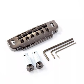 Gotoh NEW Gotoh 510UB Wrap Around Bridge Tailpiece w/ Studs - COSMO BLACK