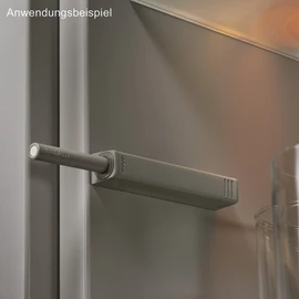Gedotec Pressure Catch Door Damper TIP-ON 956A1004 Long Version | 1 Set with Magnet and Cover Cap | Colour Grey | Flower Door Snap with Ejection Path 38 mm Push-to-Open for Kitchen Cabinets & Drawers