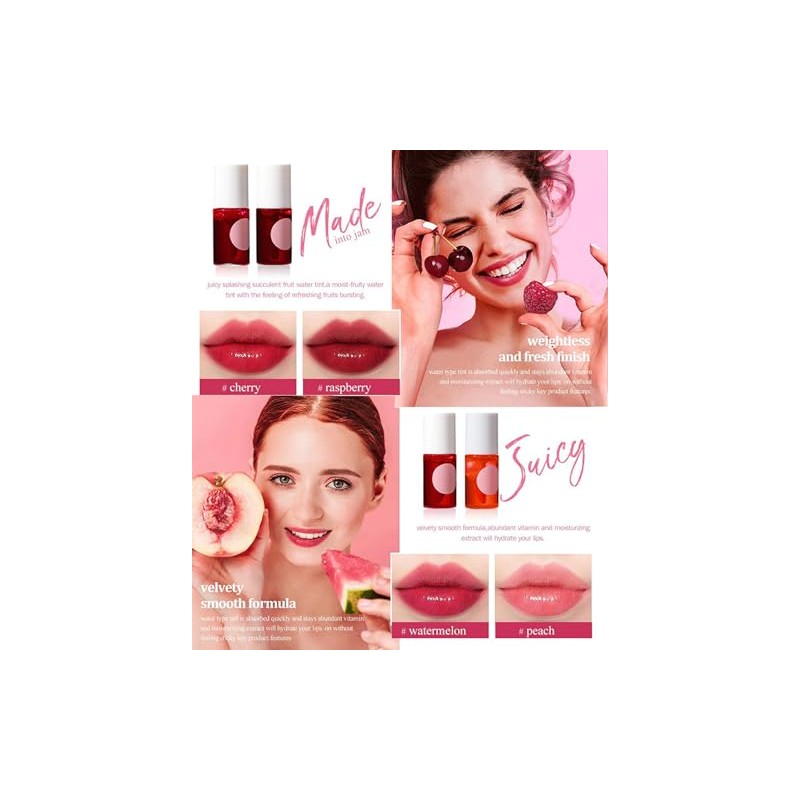 Juego de tintes labiales, maquillaje de labios de larga duración,