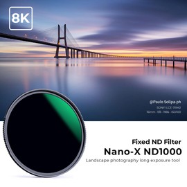 K&F Concept 58mm ND1000 (10-Stop Fixed Neutral Density Filter) ND Lens Filter, 28 Multi-Layer Coatings Waterproof Scratch Resistant Super Slim for Camera Lens (Nano-X Series)