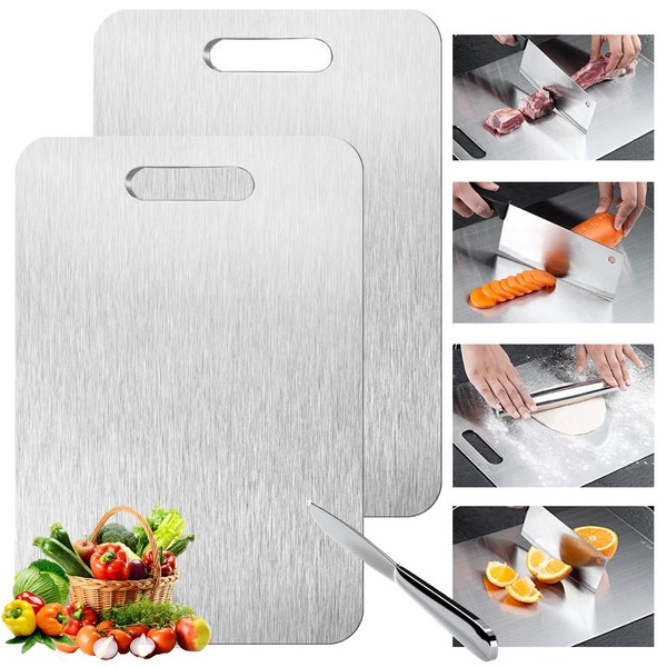 Megecy Titanium Cutting Board - 2 pack Titanium Cutting Boards