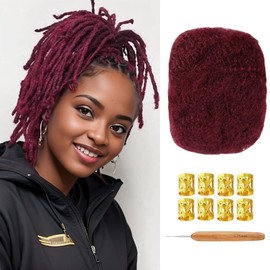 Afro Kinkys Bulk Human Hair for, Loc Repair, Twists, Afro Kinky Curly Human Hair Bulk Hair For Dreadlocks Extensions Bulk Human Braiding Hair (BUG# 8inch 30g/Pack)