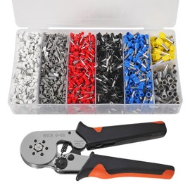 2000PCS Insulated Wire Ends Terminals Connectors Ferrule Crimping Tool Kit, AWG23-10 0.25-6mm² Self-adjustable Ratchet Wire Crimping Tool Kit Crimper Plier Set for Electrical Wire Connectors