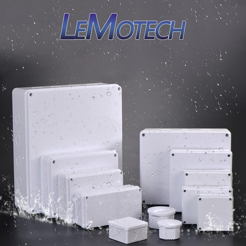 LeMotech Junction Box with Reserved Holes ABS Plastic Electrical Box