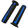 MotorToGo 7/8" CNC Aluminum Blue Handlebar Gel Grips with End