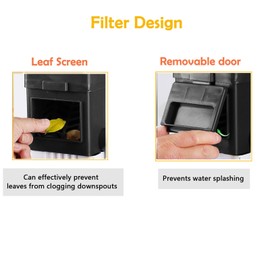 Rain Barrel Diverter Kit, Downspout Diverter Fits for 2"x 3" or 3"x 4" Standard Downspout, Rainwater Collection System with Adjustable Valve and Filter,5ft Hose(Black)