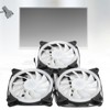 3Pcs Computer Chassis Cooling Fan Mute 6‑Pin Dual RGB Lights