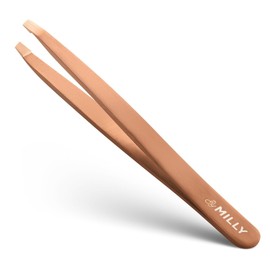 By Milly Tweezers, Precision at Angles, 100% Stainless Steel, Professional Craftsman Specifications, Long Seller Product, Eyebrows, Unwanted Hair, Tweezers, Non-Stress Removal, Unisex, Unisex (Genuine